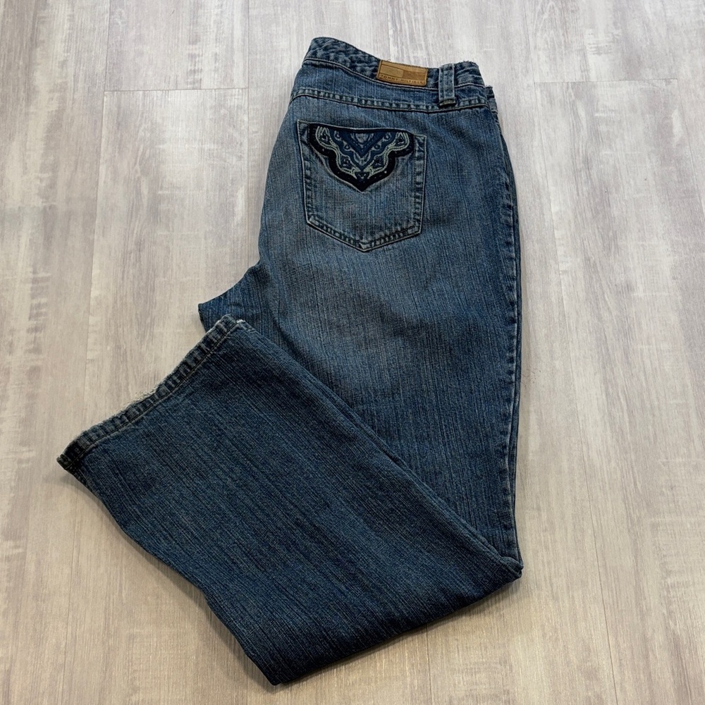 Tommy Hilfiger Hipster Bootcut Dark Blue Jeans with Embroidered Back Pocket